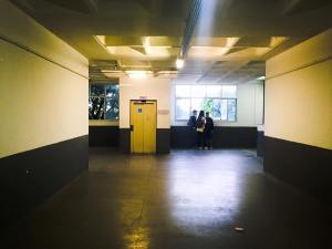 The hallway at our Host School. Recall the conditions of the wealthier private school in Brasilia.